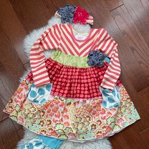Giggle Moon Tunic Dress set with matching headband